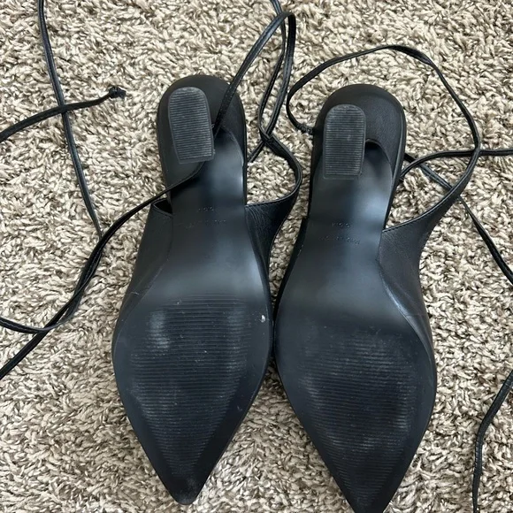 Steve Madden Black Lace-Up Heels - Picture 3 of 3